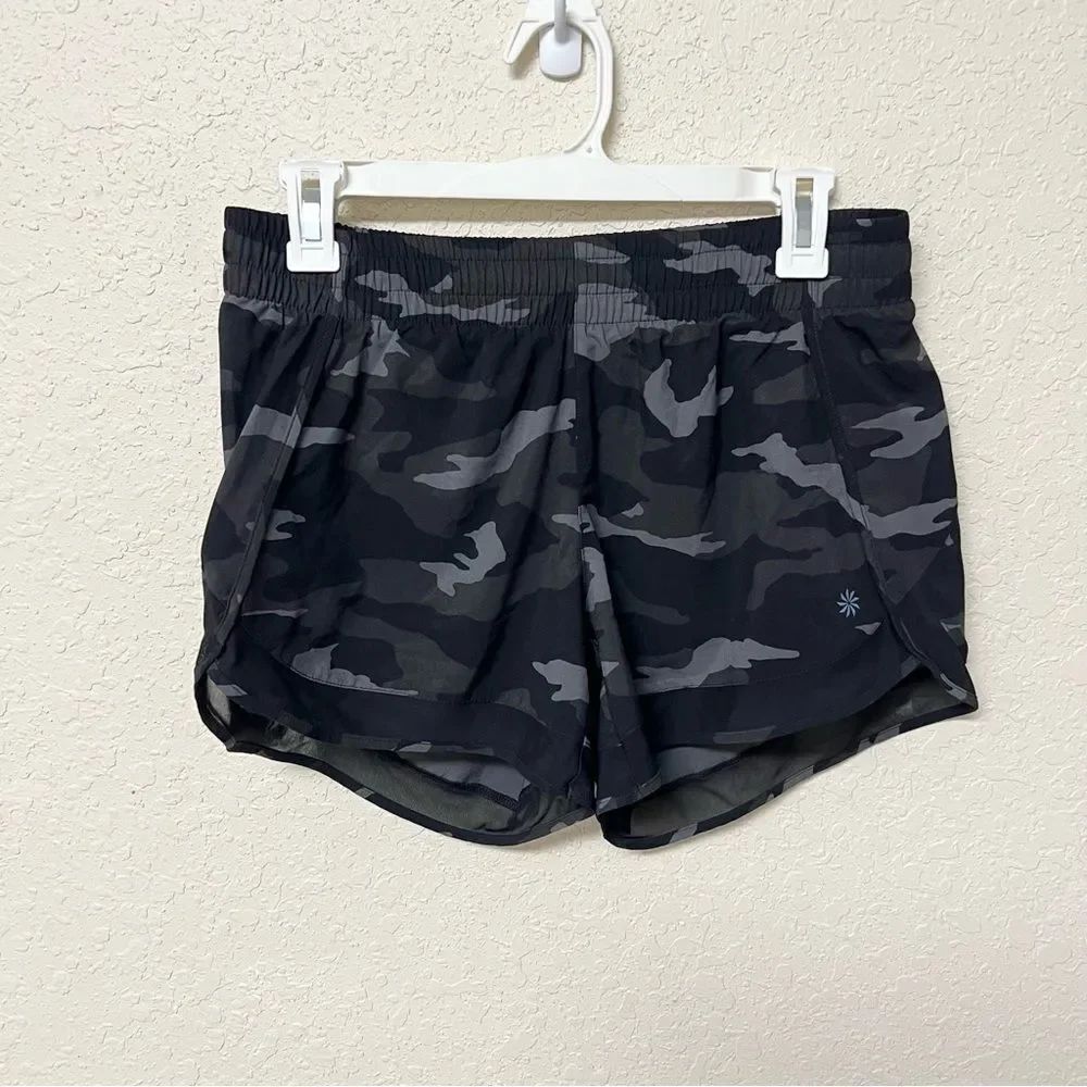 Athleta Black Camo Running Shorts